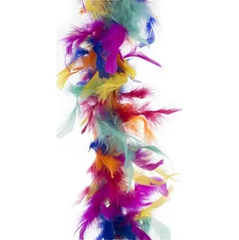 Karnevalový doplněk Péřové boa duhové barevné 2m