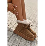 Big Star Shoes Semišové dámské zimní boty s ozdobnými prošitími