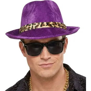 Karnevalový doplněk Klobouk fialový s leopardím vzorem