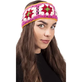 Rukavice Vlněná čelenka FLOWER / růžová IV.