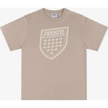 Pánská móda Pánské béžové tričko PROSTO Shield XL