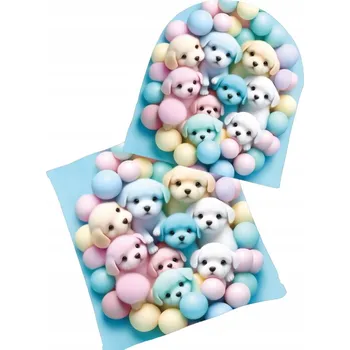 Čepice Dětská Čepice Zima Podzim Nákrčník Sada Pejsci