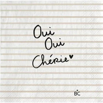 Papírový ubrousek Bastion Collections Papírové ubrousky S - Oui oui chérie, 20ks b420180