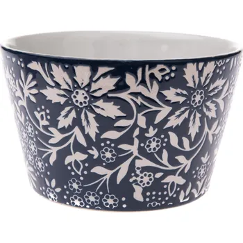 Miska 570 ml, tmavě modrá, květinová