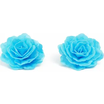 Jedlá dekorace na dort Čínská růže velká- MODRÁ TMAVÁ , 2ks