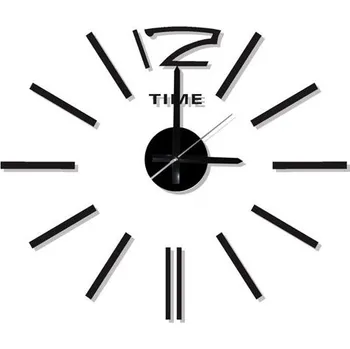 Hodiny Nástěnné nalepovací hodiny 60 cm, černé