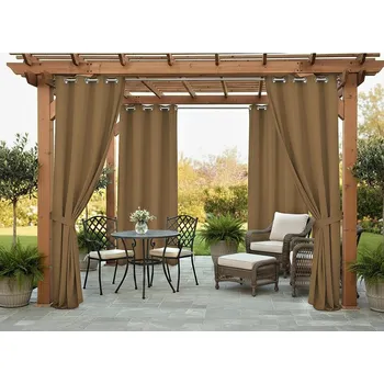 Pergola Venkovní zahradní závěs s kroužky MONTANA color 44 cappuccino, různé rozměry (cena za 1 kus) + dárek úvaz MyBestHome Rozměr: 155x200 cm