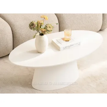 Konferenční stolek Oválný konferenční stolek ELIAM - bílý