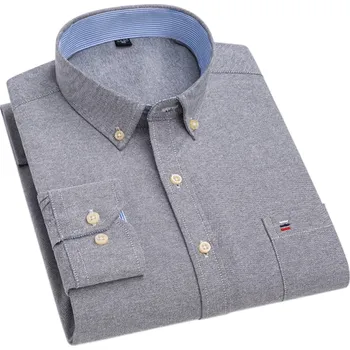 Pánská košile Pánská košile s límečkem a kapsičkou Jednobarevná bavlněná košile na knoflíky pro každodenní nošení šedá 3XL