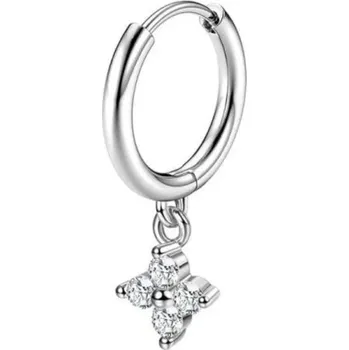 Piercing Stříbrný kroužkový piercing s diamantovým přívěskem 0,8 mm x 6 mm x 10 mm z chirurgické nerezové oceli pro citlivé uši