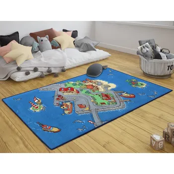 Koberec Dětský koberec Ostrov 95x200 cm, modrý