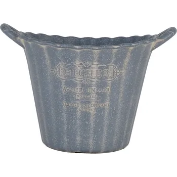 Květináč Obal na květináč s uchy Bicher, modrý ekoplast