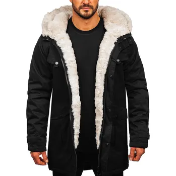 Pánský kabát Černá pánská zimní bunda parka Bolf 22M318 - M