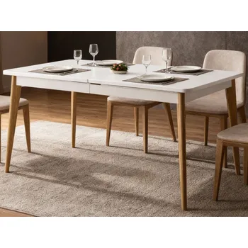 Jídelní stůl Rozkládací jídelní stůl Nordi 140x80 cm, dub/bílý