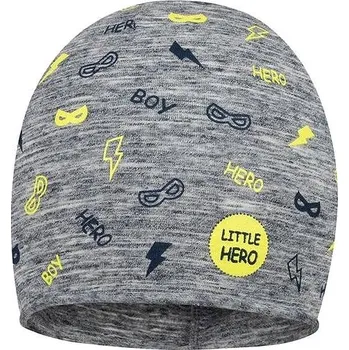 Kojenecké oblečení Broel chlapecká čepice Bond šedá 44 cm