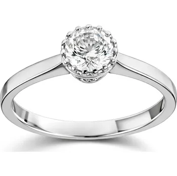 Prsten Prsten s kulatým zirkonem a orámováním, bílé zlato 14K IZ23498 + dárkové balení LUXUS zdarma