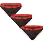 3PACK dámská tanga HUGO černé (50535265 002)