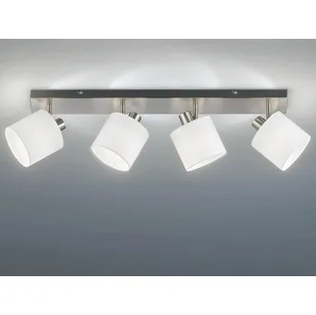 Stropní osvětlení Tommy, 4 svítidla, matný nikl/bílá látka
