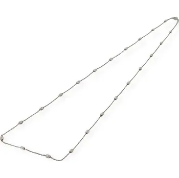 Náhrdelník Akvamarin-klenoty Stříbrný náhrdelník – řetízek s kuličkami 3 mm, rhodiovaný, 50 cm (Ag 925) Jemný řetízek s dekorativními kuličkami