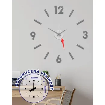 Hodiny Nalepovací hodiny Galant 60 cm, šedé