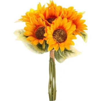 umělá květina Umělá kytice Slunečnice 35 cm, oranžová, 5 květů