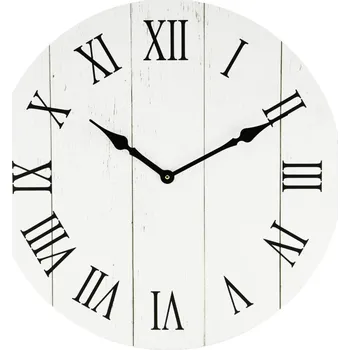 Hodiny Nástěnné hodiny 60 cm, bílá vintage, MDF