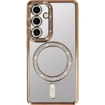 Pouzdro na mobilní telefon Zadní kryt Bling Magsafe pro Samsung Galaxy S26 zlatý
