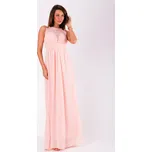 Společenské dámské šaty EVA&LOLA bez rukávů dlouhé růžové -