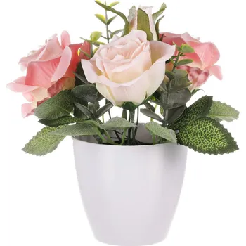 umělá květina Umělá květina Růže v květináči, růžová
