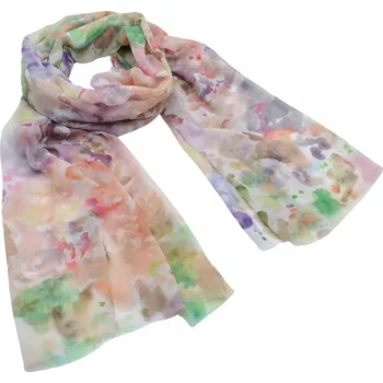 Šála Šála klasická - béžová s akvarelovým potiskem