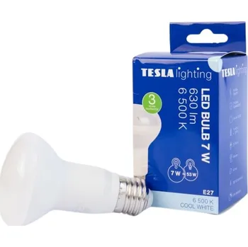 Žárovka TESLA lighting Tesla - LED žárovka Reflektor R63, E27, 7W, 230V, 630lm, 25 000h, 6500K studená bílá, 180st