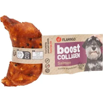 Pamlsek pro psa FLAMINGO Boost Collagen Croissant s lososem 9cm (40g) (1ks)