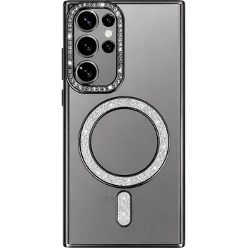 Pouzdro na mobilní telefon Zadní kryt Bling Magsafe pro Samsung Galaxy S26 Ultra černý