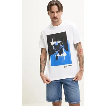 Pánské tričko Bavlněné tričko Karl Lagerfeld Jeans A2M17036 bílá 00A, vel. M