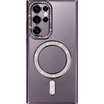 Pouzdro na mobilní telefon Zadní kryt Bling Magsafe pro Samsung Galaxy S26 Ultra fialový