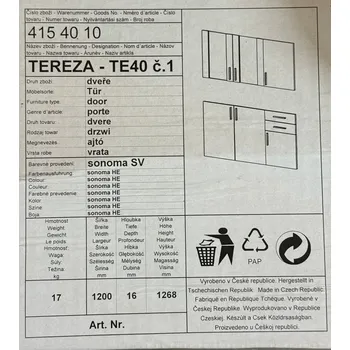 Kuchyňská linka Domus TE40 dveře č.1 sonoma sv. Nové zboží