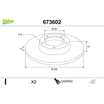 Brzdový kotouč Brzdový kotouč VALEO 673602