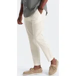 Ombre Mens linen blend roll-up chino pants - cream