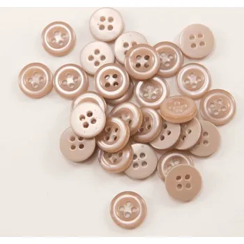 Knoflík Dírkový košilový knoflík s leskem - kakaově béžová - průměr 1,14 cm