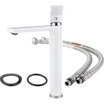 Umyvadlová baterie MIXXUS PREMIUM ALEX 001 HIGH (NUT) WHITE-CHROME, bílý-chrom | ALEX 001 HIGH (NUT) WHITE-CHROME Procraft