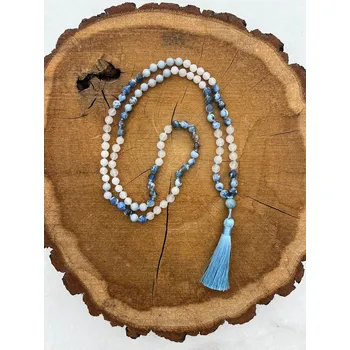 Náhrdelník RV studio Louny s.r.o. Korálky Mala ze vzácných kamenů - Achát, Nefrit a Chalcedon