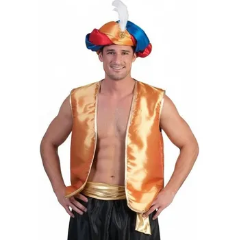 Karnevalový kostým Pánský kostým Sultán Arab vesta zlatá 56-58 XL