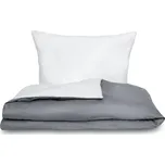 Kvalitex Saténové povlečení LUXURY COLLECTION tmavě šedé / bílé 1+2, 240x220, 70x90cm 242356742