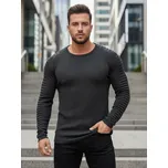 Dstreet Moderní pánský svetr se zajímavými rukávy šedý