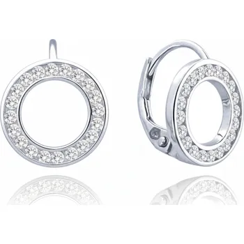 Náušnice Moonlit Stříbrné kruhové náušnice se zirkony