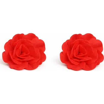 Jedlá dekorace na dort Čínská růže střední-ČERVENÁ , 2ks