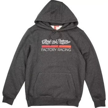 Pánská mikina Troy Lee Designs Factory Racing Pull Hoodie M black heather/red