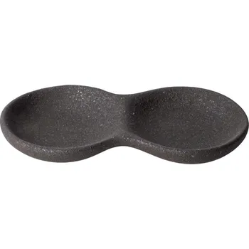 Omáčník Miska na omáčku STONE SLAB 15 cm, černá, keramika, MIJ