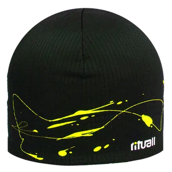 Čepice Rituall Čepice Blots Picowinter černá s neonově žlutou M