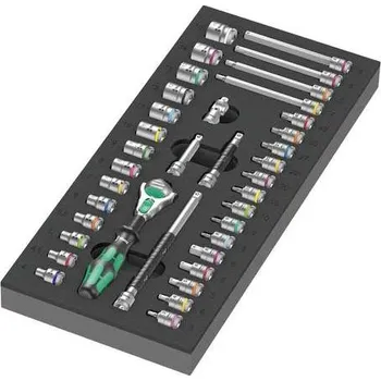 Wera 150110 Ráčnová sada Zyklop 1/4" 8000 A typ 9720 v pěnové vložce Set 1 (Sada 37 dílů)